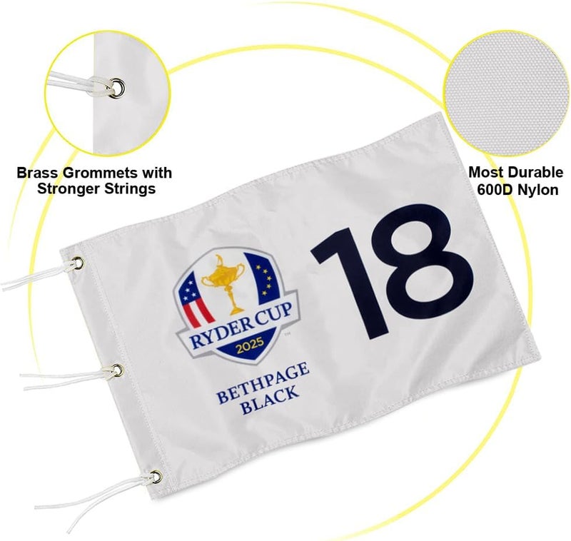 2BUT 2025 Bethpage Black Golf Pin Flag Practic Putting Green Golf Flag for Backyard Garden Double-Sewn 600D Nylon Miniature Pin Flag (20"x13"Grommet (18)) - Image 3